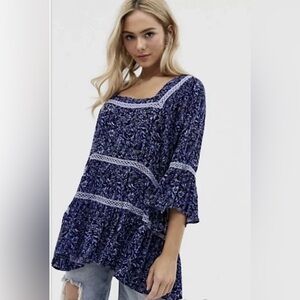 Free People Talk About It Boho Tunic Top